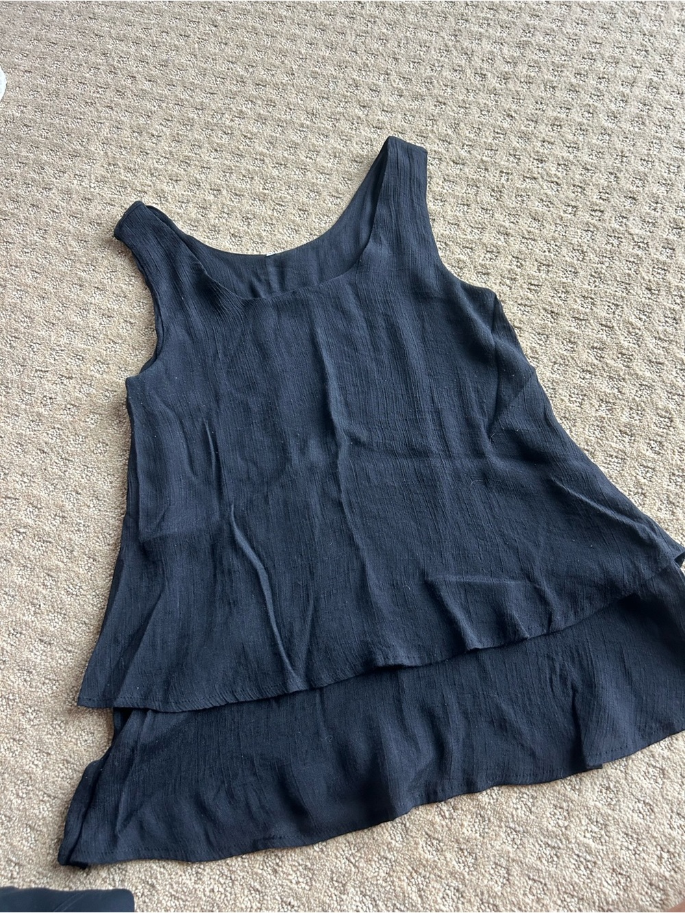 Women’s Black Layered Tank Top
